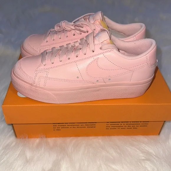 Nike Blazer Low Top Platform Sneakers Pink 5.5 - Picture 7 of 16